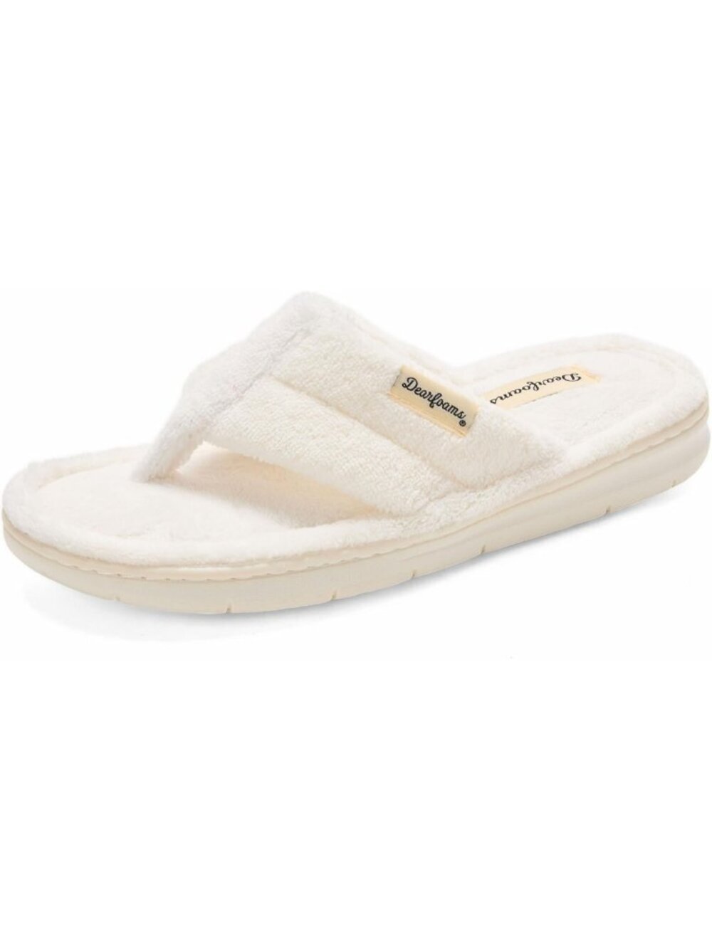 Women's White Melanie Colorblocked Microfiber Terry Thong Cloth Slipper Shoes